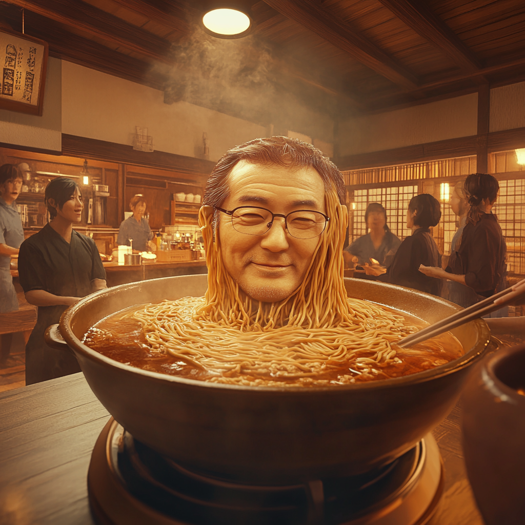 Joyful Gathering in Traditional Japanese Kitchen