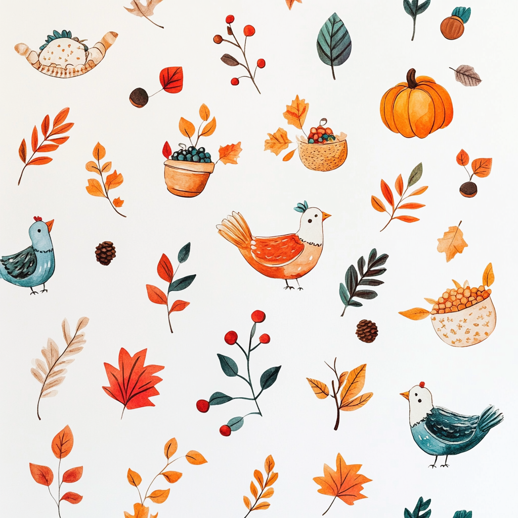 Joyful Thanksgiving Decal with Festive Autumn Elements