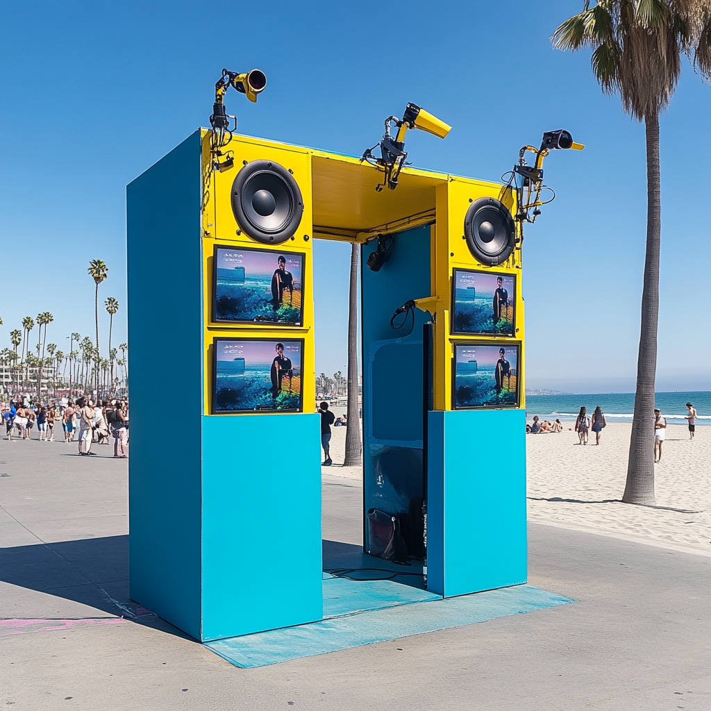 Karaoke Booth at Sunny Muscle Beach Scene