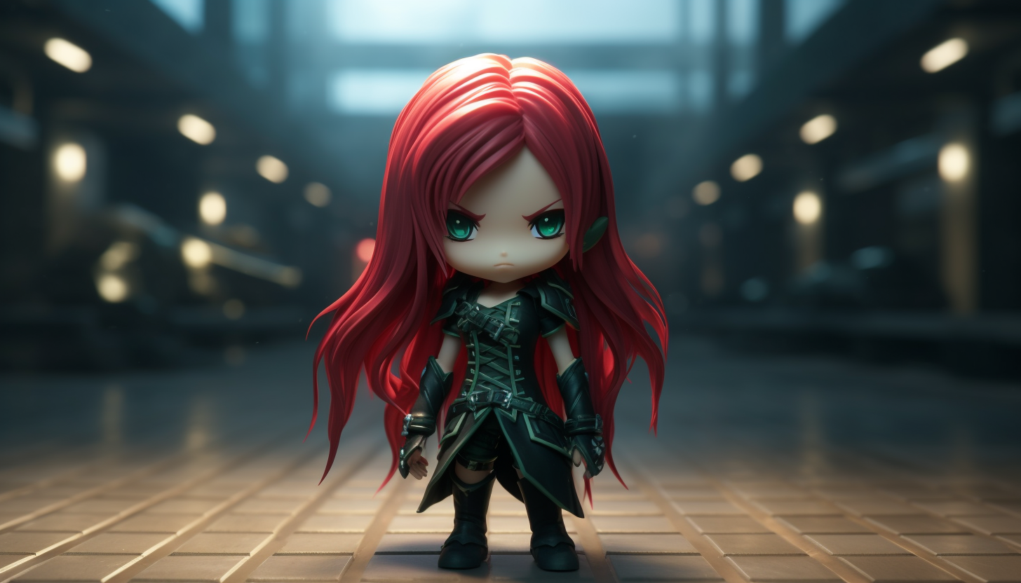 Katarina from League of Legends in anime style.