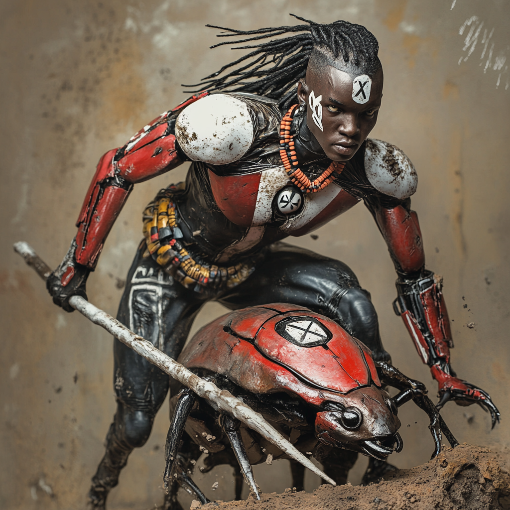 Kenyan Warrior: A Superhero Charge into Battle