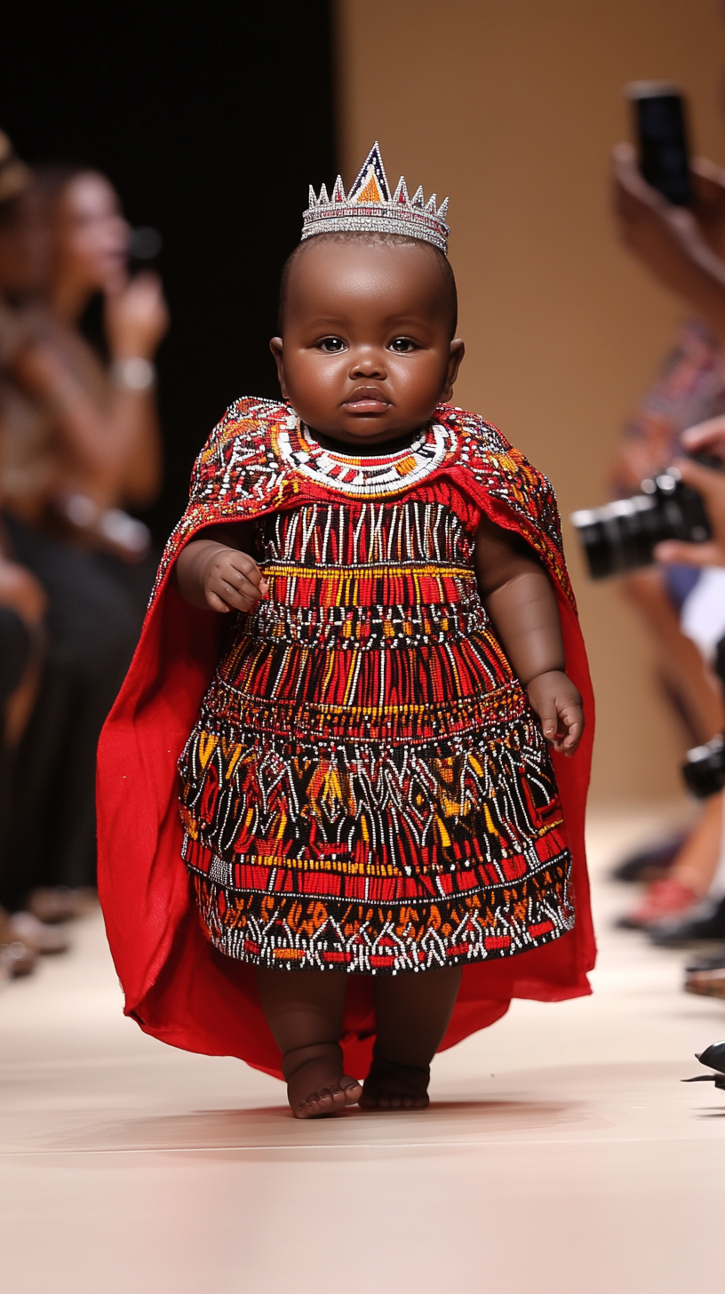 Kenyan baby runway fashion show in Paris