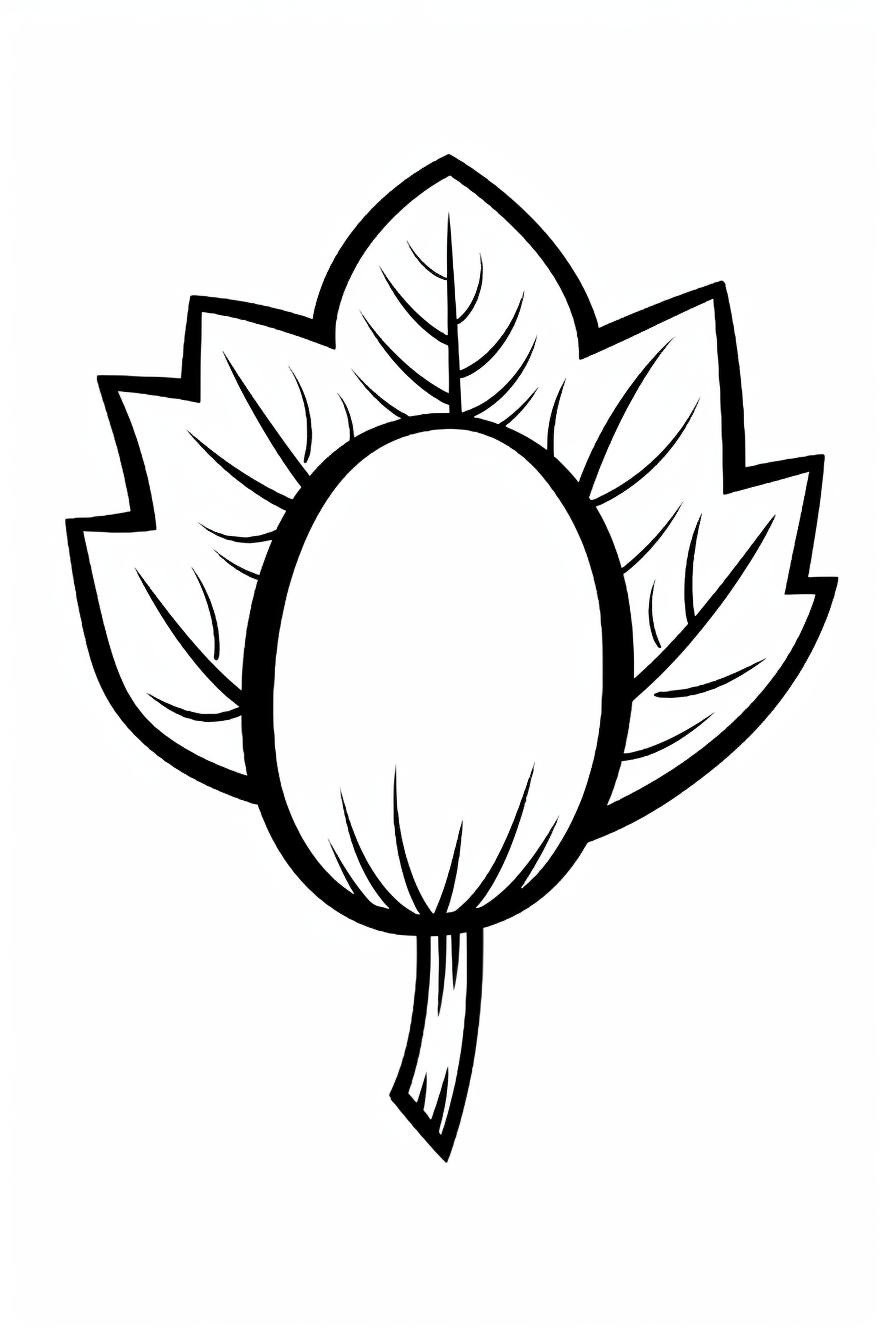 Kids' Simple Beechnut Coloring Page in Monochrome