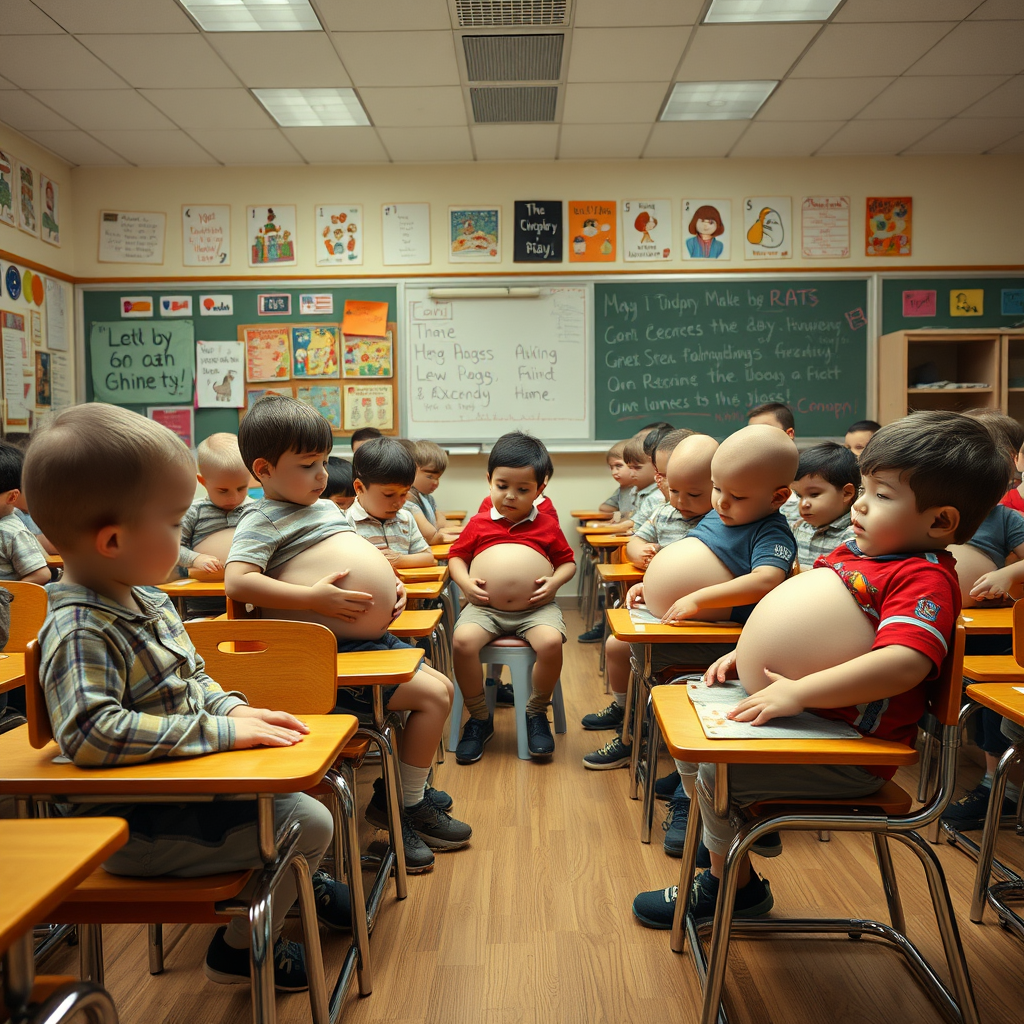 Kindergarten Boys Magically Growing Fat in Classroom