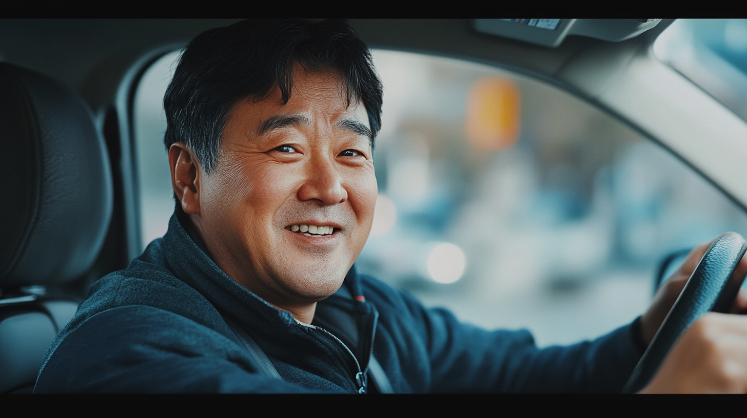 Korean Man Driving UHD Cinematic Photography 8K Shot