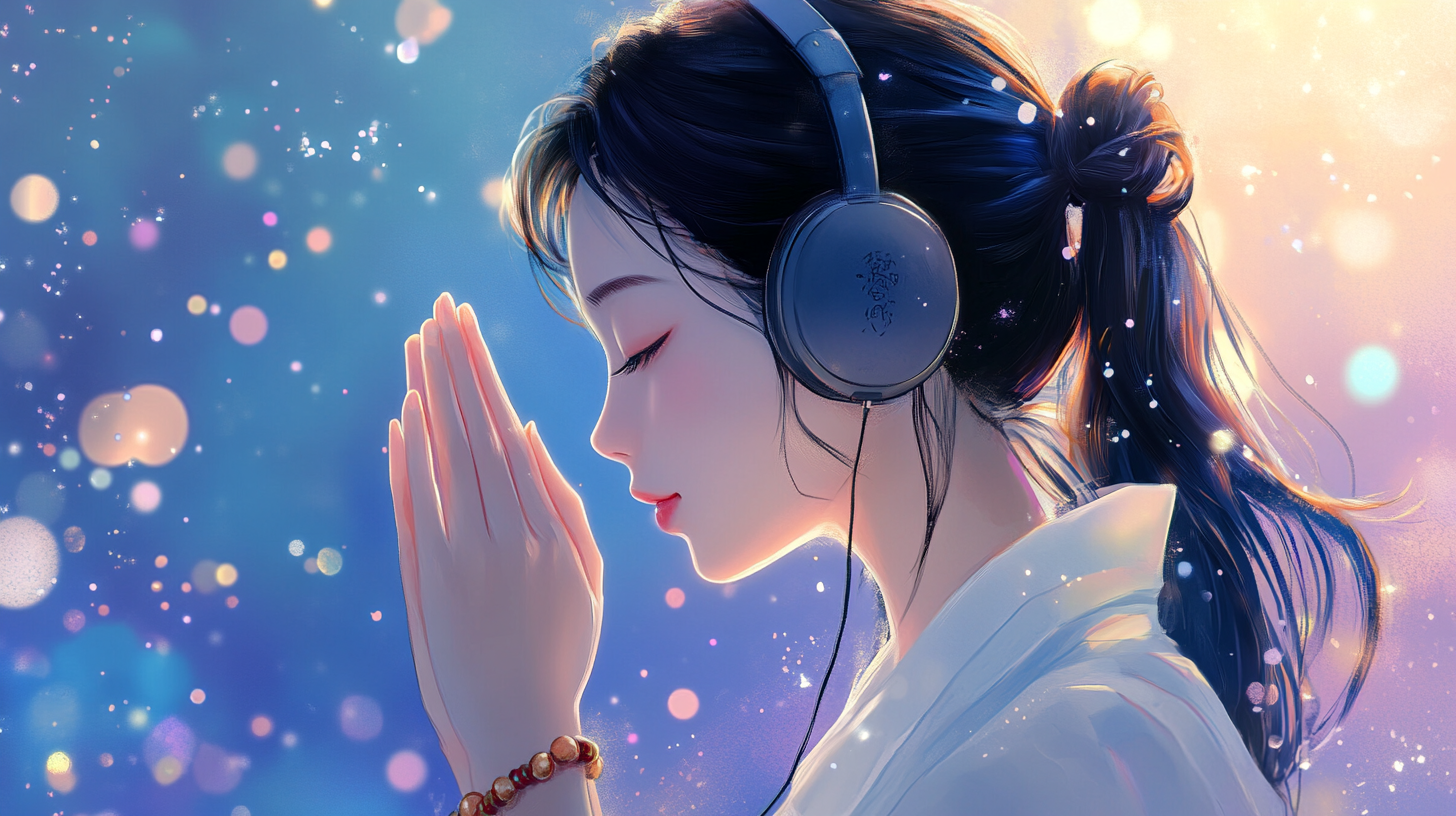 Korean girl bodhisattva lost in music dream