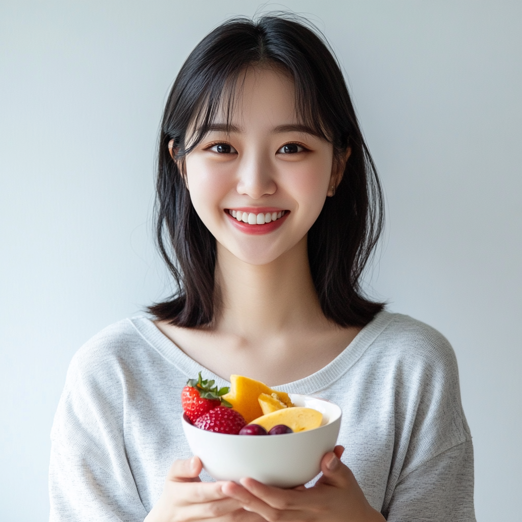 Korean woman in 20's enjoys health and wellness