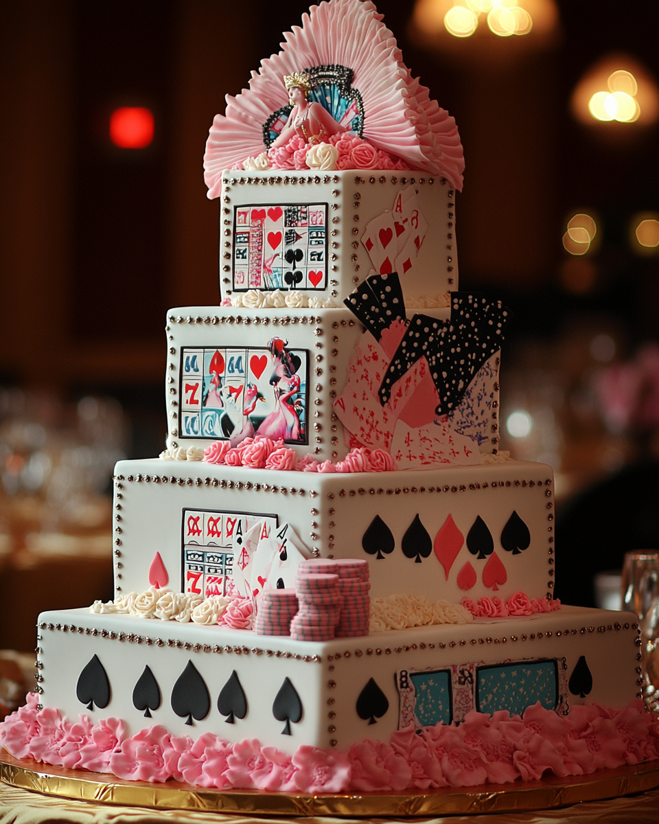 Las Vegas Casino Cake with Showgirl Barbie