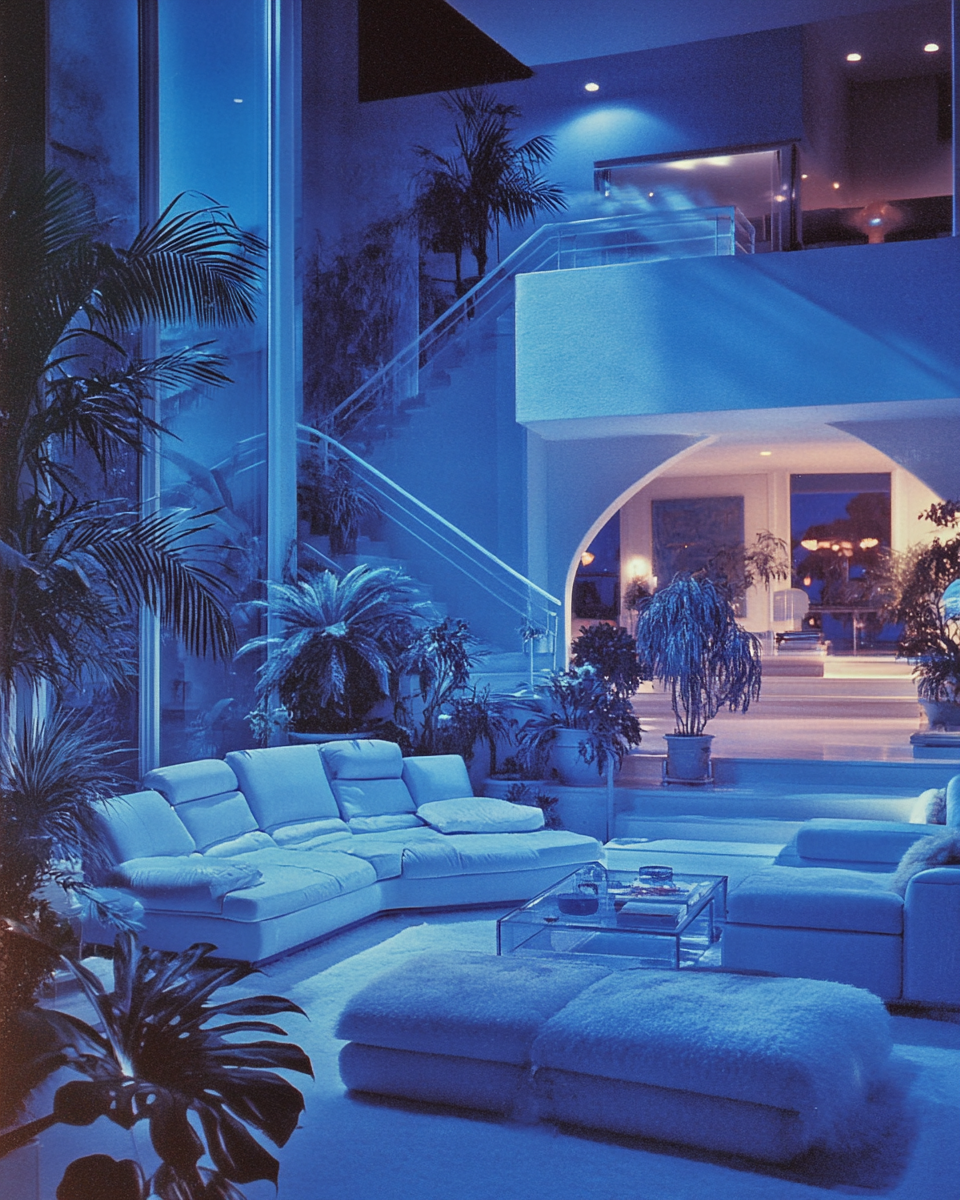 Late 1980s decor magazine featuring large mansion interior.