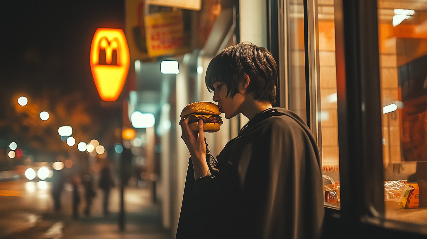 Late night Burger King vampire burger joy