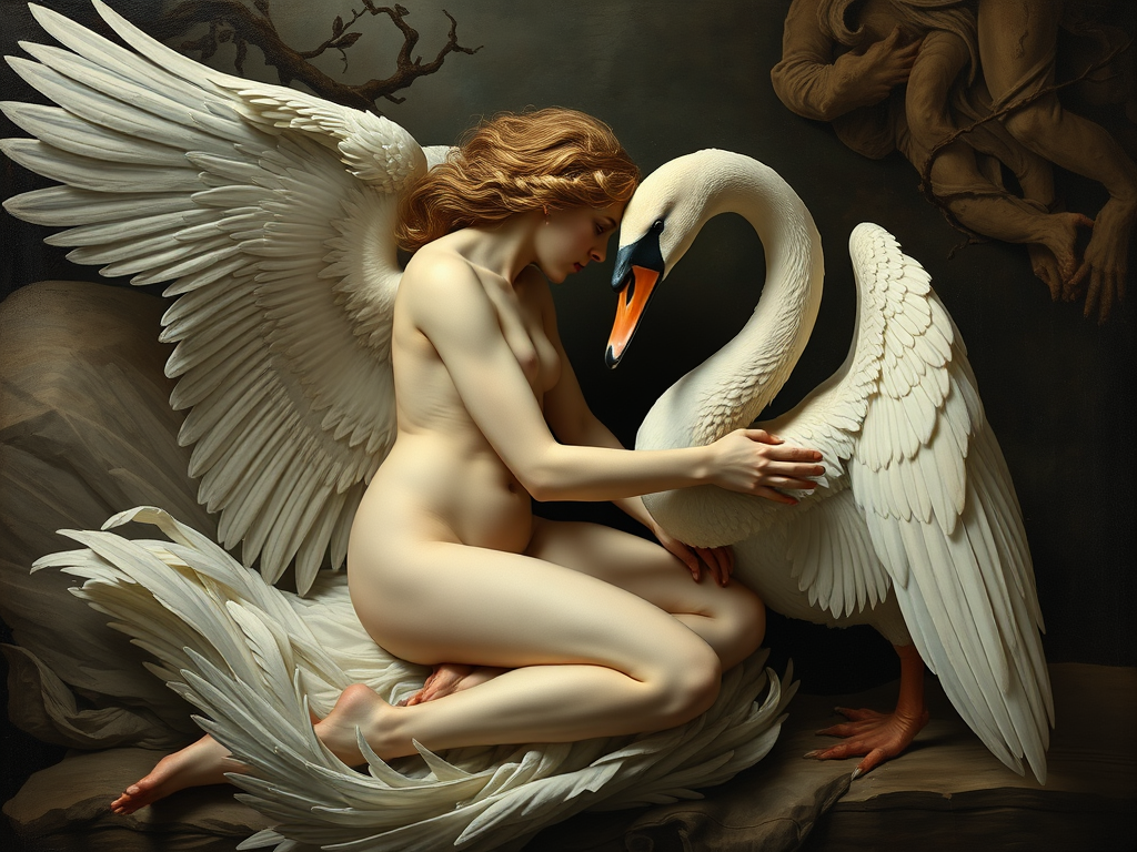Leda and the Swan by Roberto Ferri