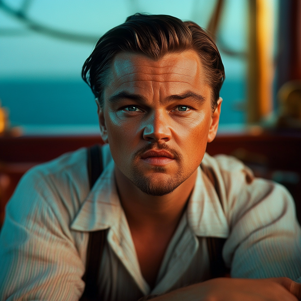 Leo DiCaprio in Titantic in 1950s Panavision movie