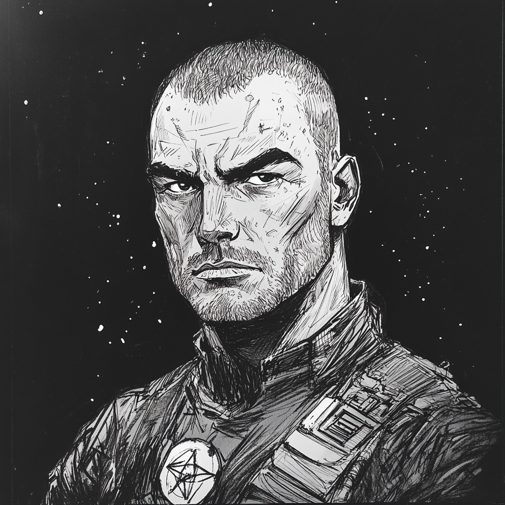 Liev Schreiber look-alike in sci-fi outfit