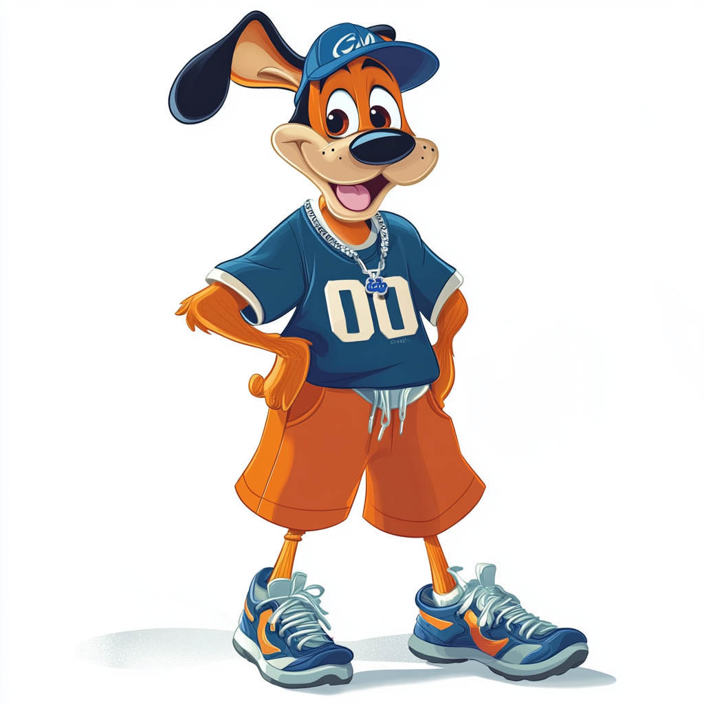 Lively sports mascot with Goofy's charm for crowd