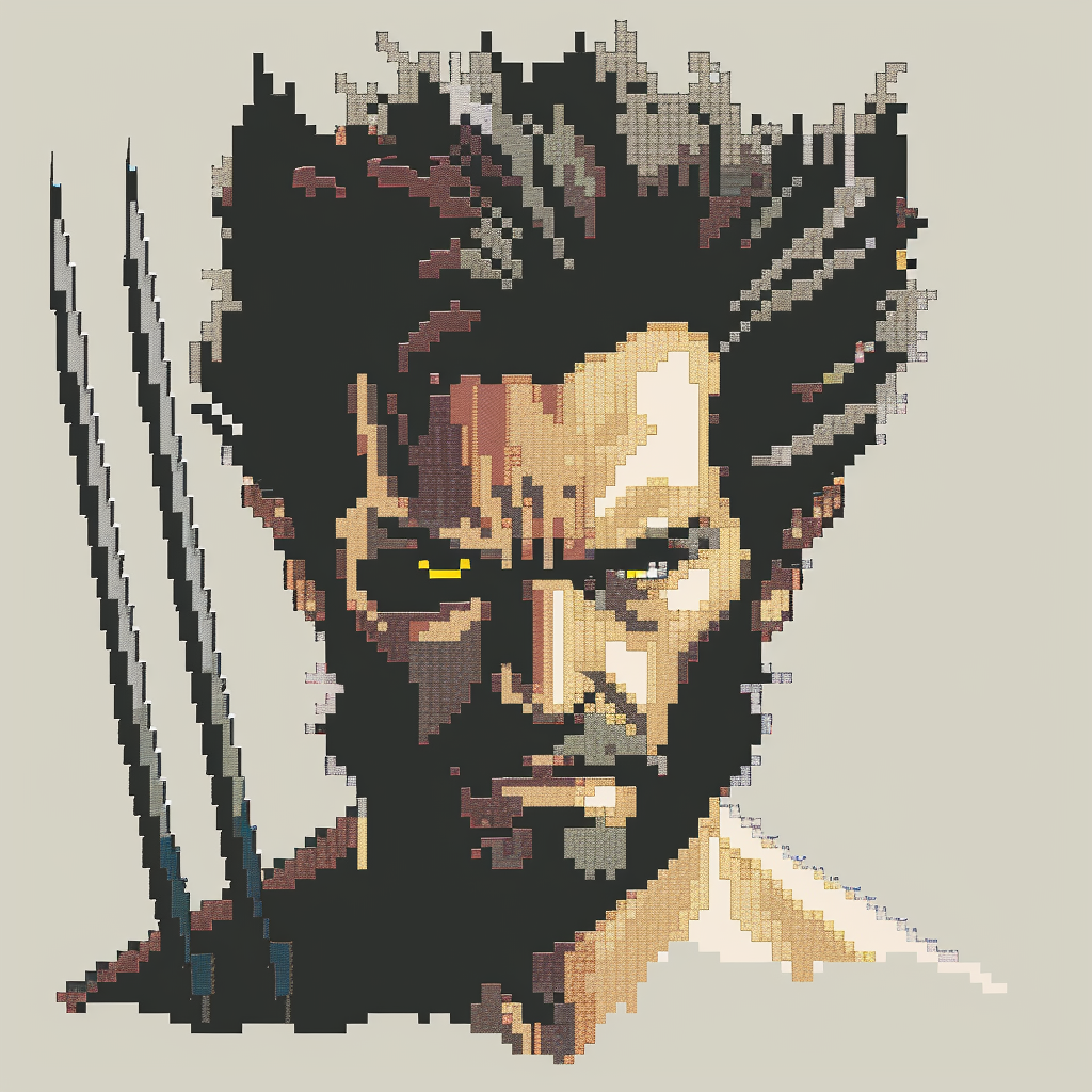 Logan, 8-bit Wolverine Portrait in Video Game Style