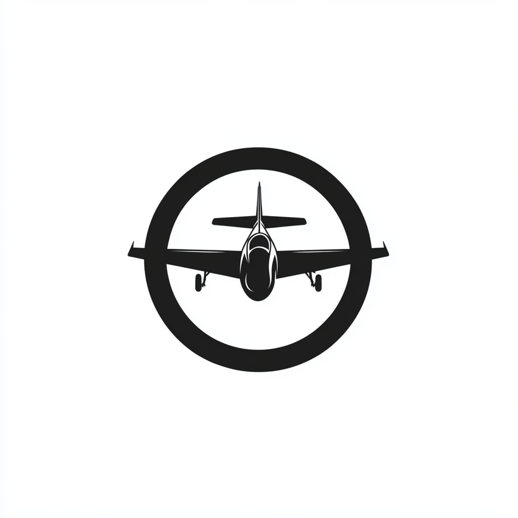 Logo of an Airplane School in a Circle