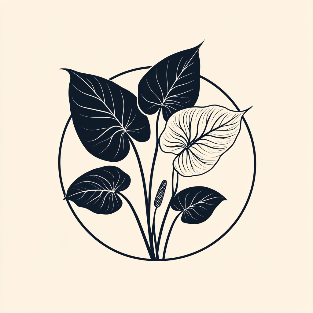 Logo: Minimalist design for Aroid Society plant enthusiasts.