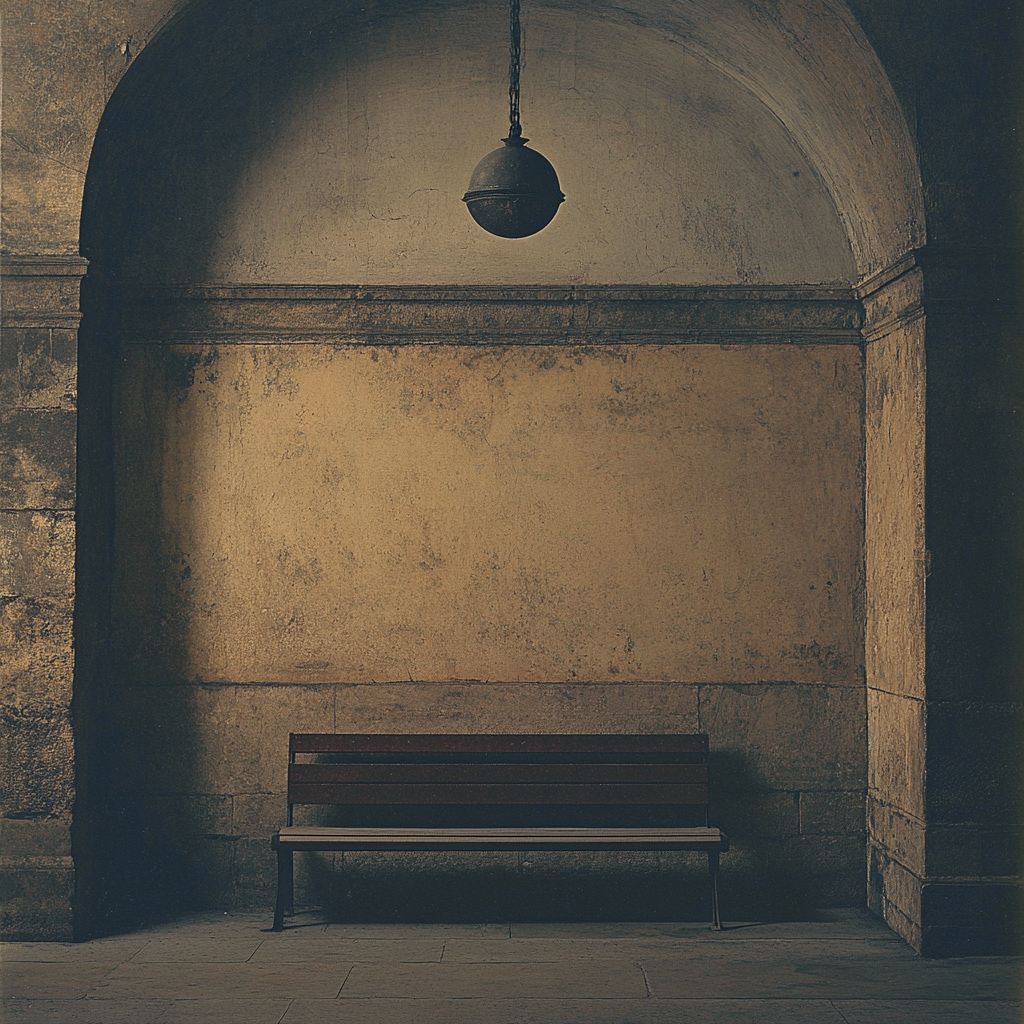 Lonely Space Design: Abandoned Room, Vacant Bench, Solitude