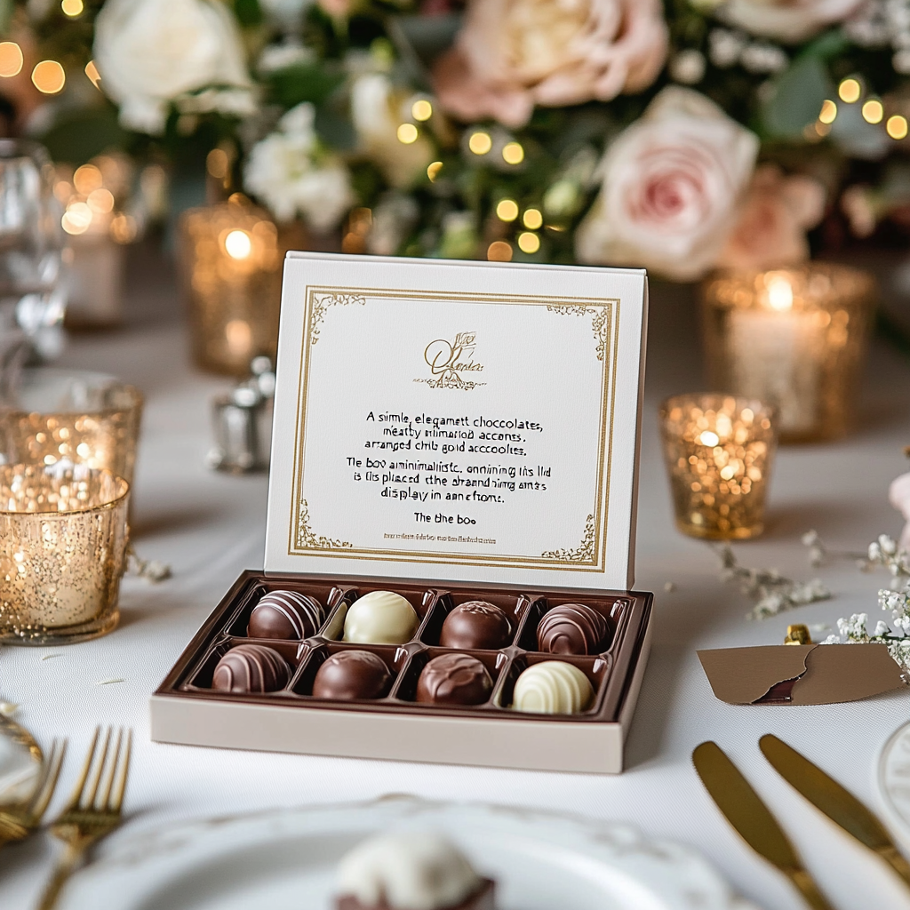 Luxurious Chocolate Box at Elegant Wedding Event