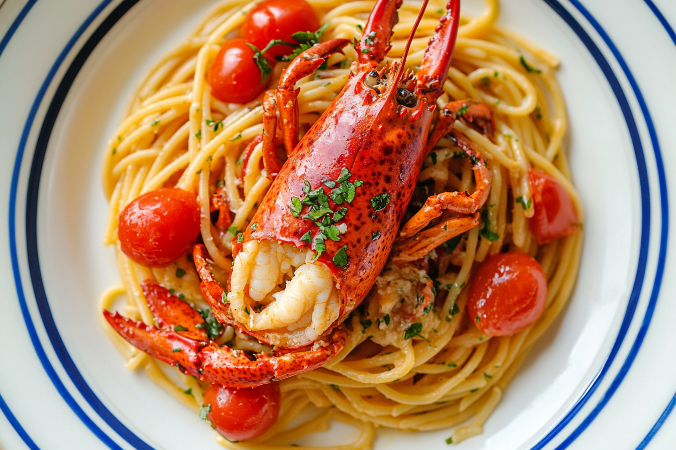 Luxurious Lobster Pasta Food Photography Shot