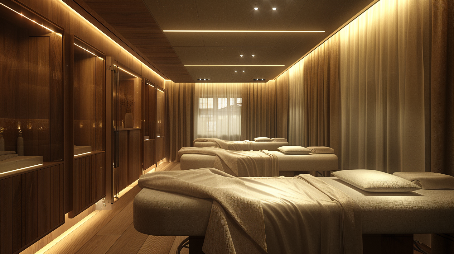 Luxurious Skincare Massage Room with Serene Ambiance