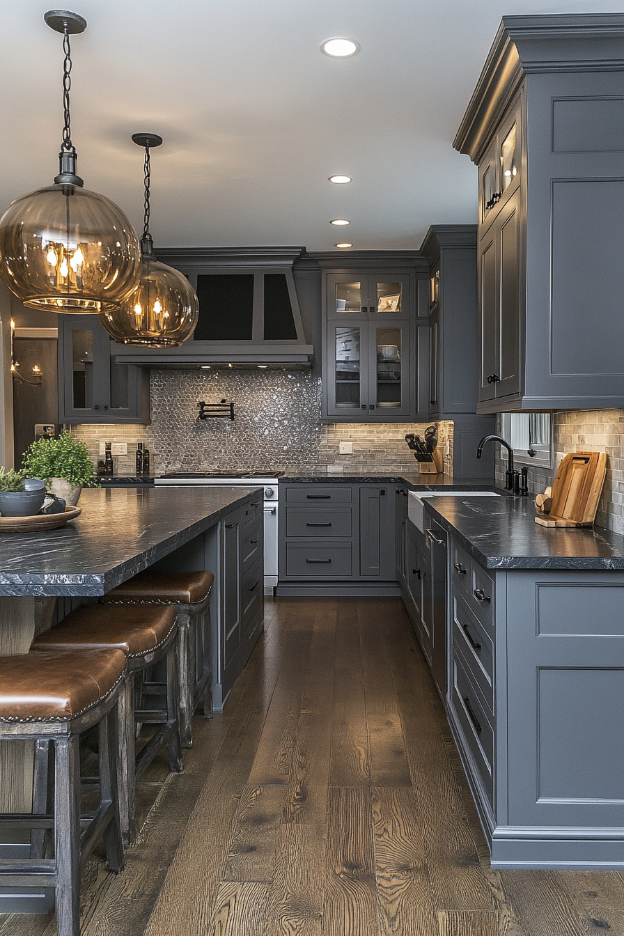 Luxurious Smoky Silk Gray Kitchen - A Haven of Comfort and Style