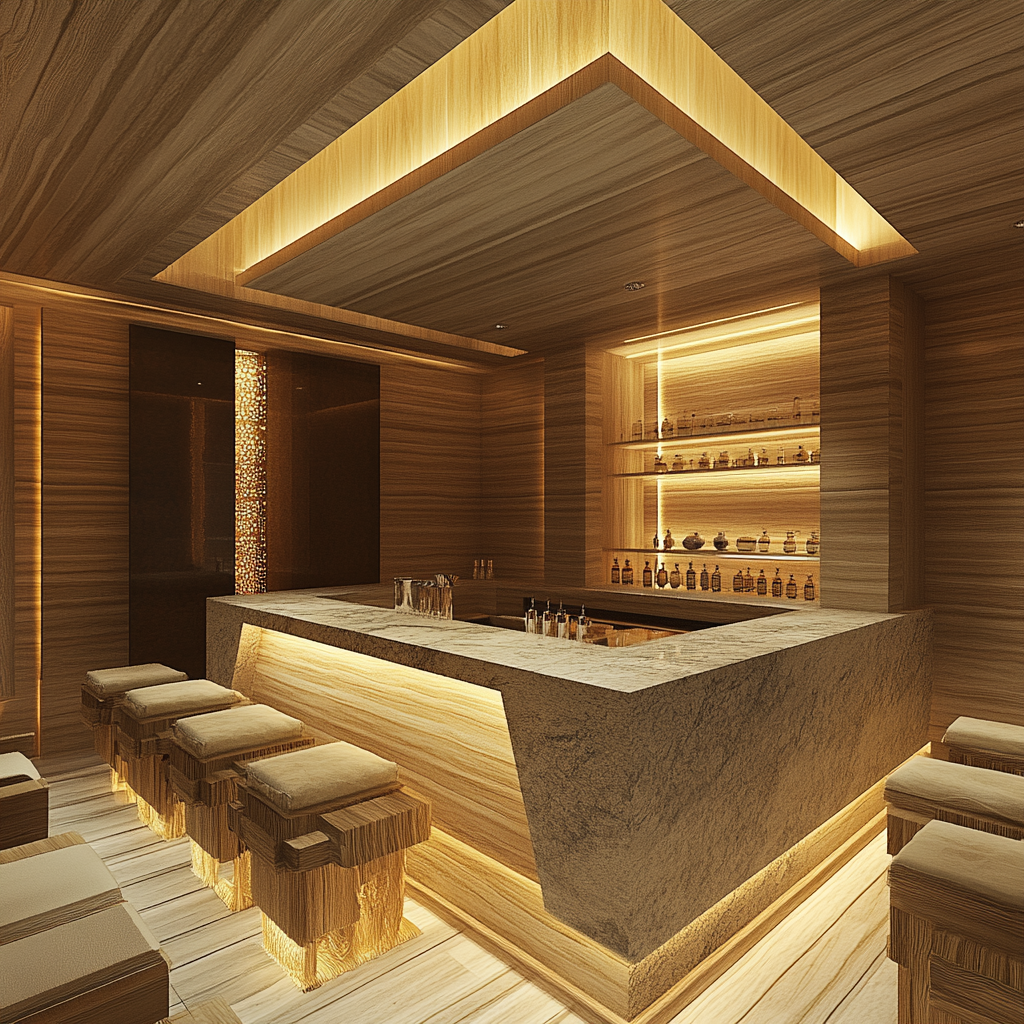 Luxurious Spa Bar Design with Natural Elegance