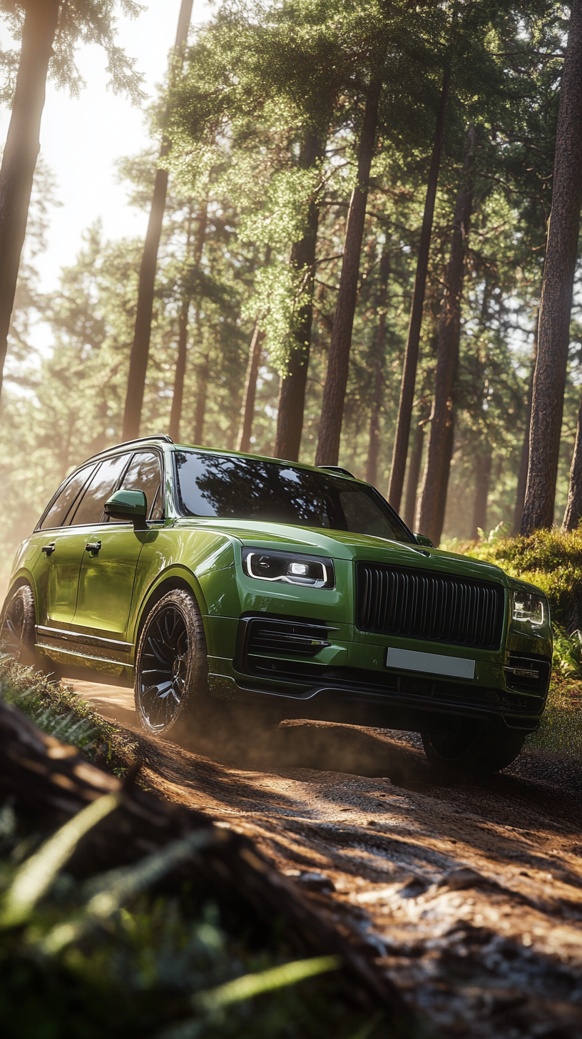 Luxury SUV in Pine Forest: A Forest Adventure