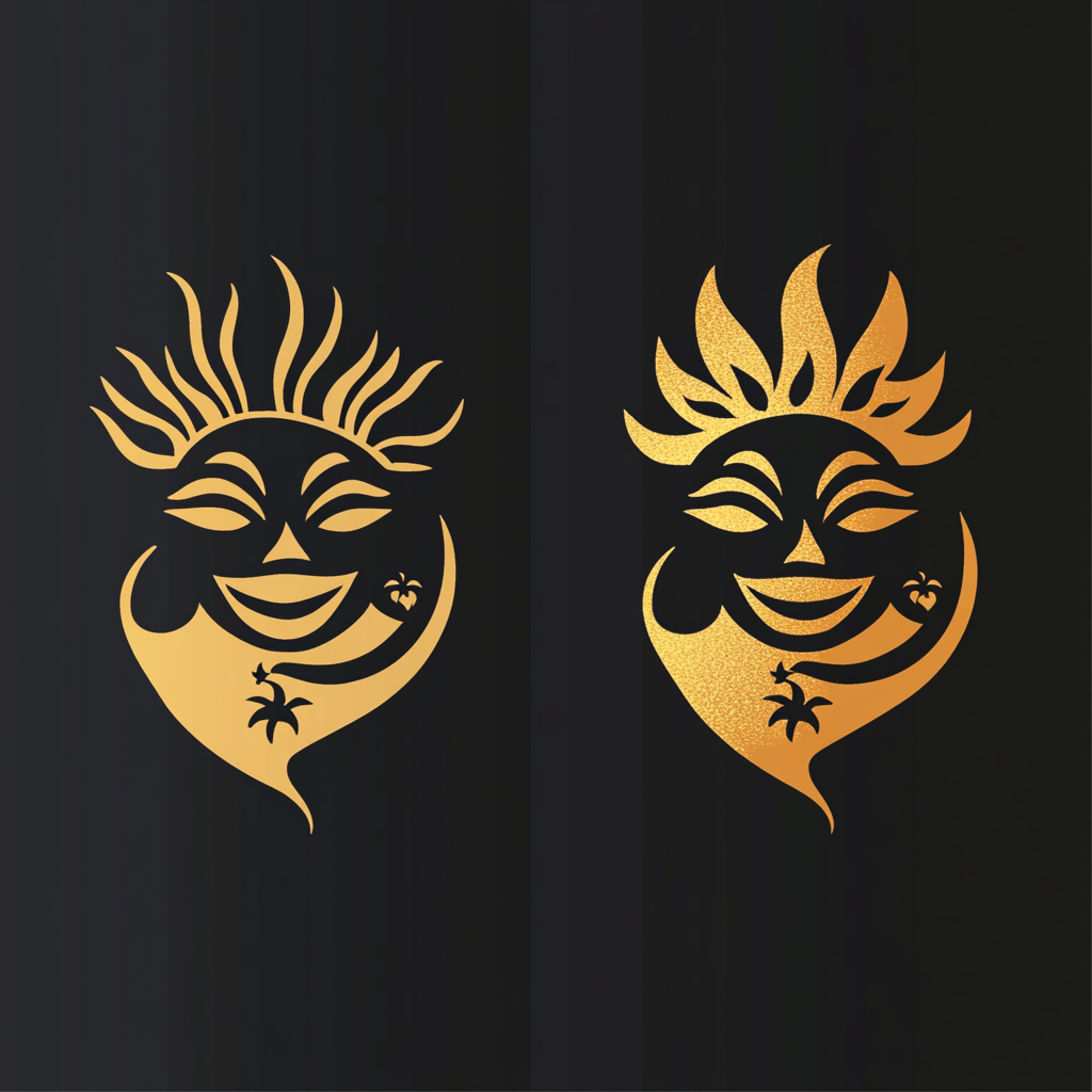 Luxury hotel logo in Dominican Republic with sea spirits.