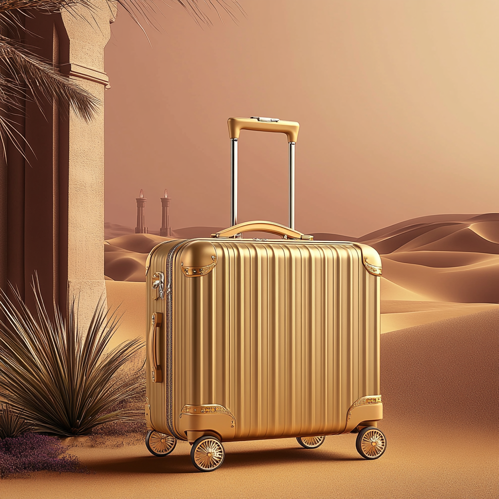 Luxury travel bags Sayr blend Saudi culture.