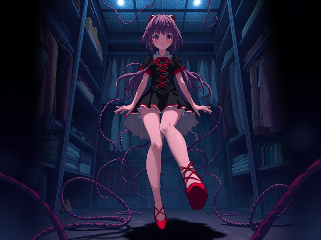 Madoka Kaname ensnared in corrupting abyss of ballet flats.