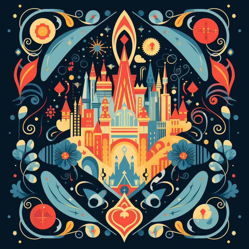 Magic Disney Card with Vibrant Shapes