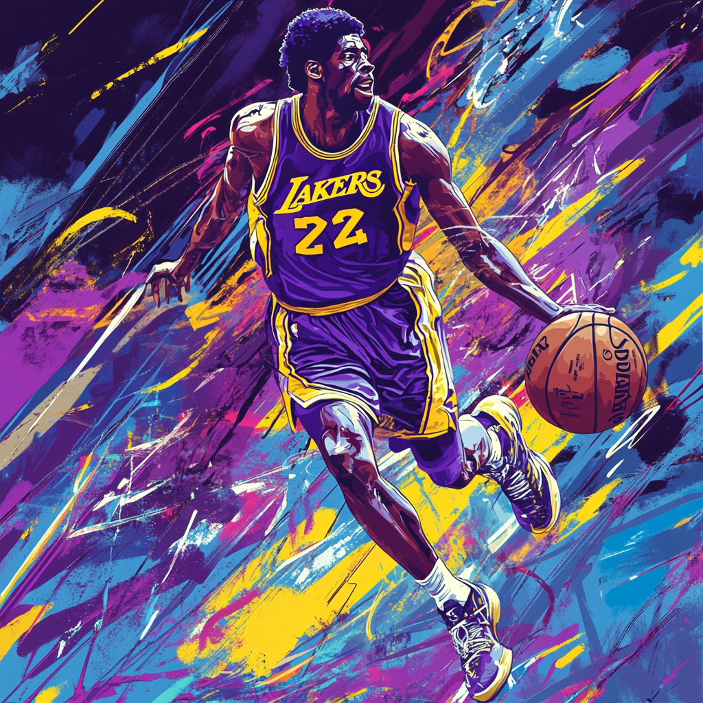 Magic Johnson Basketball Poster Graffiti Art Capture