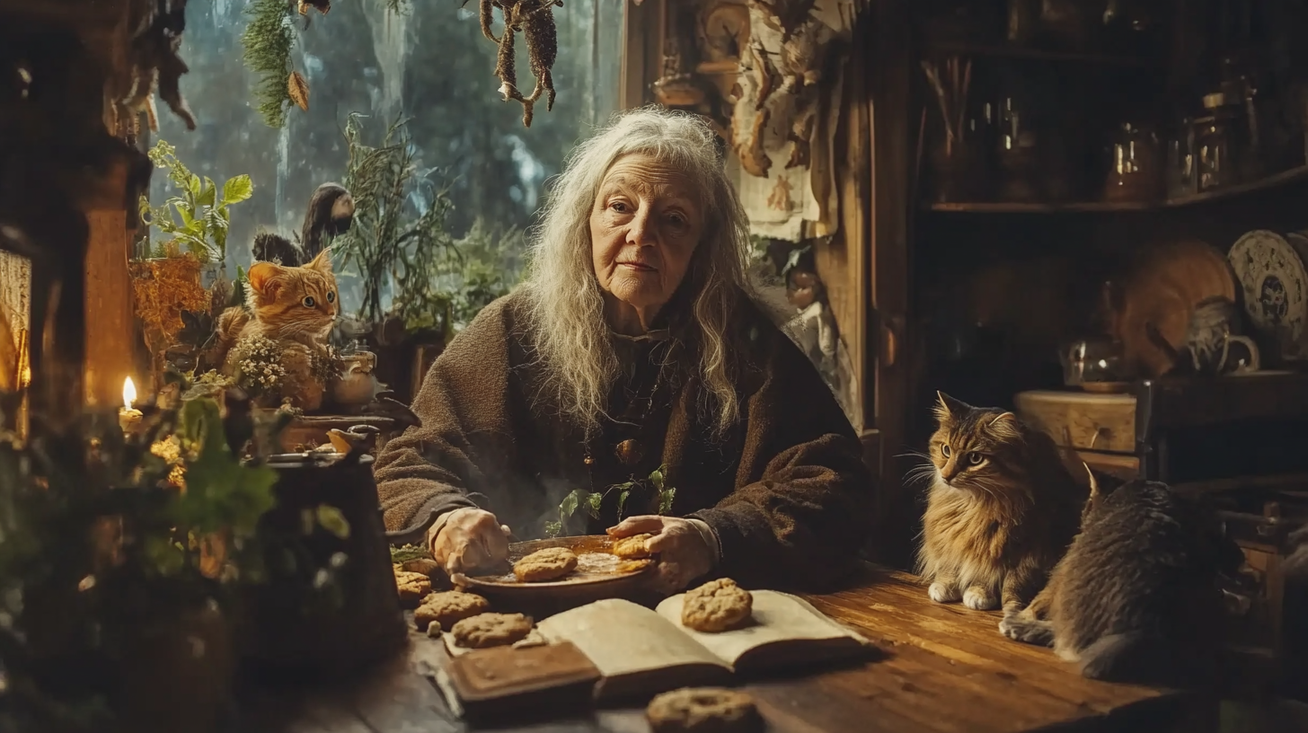 Magic cookie baking with singing animals in cozy kitchen.