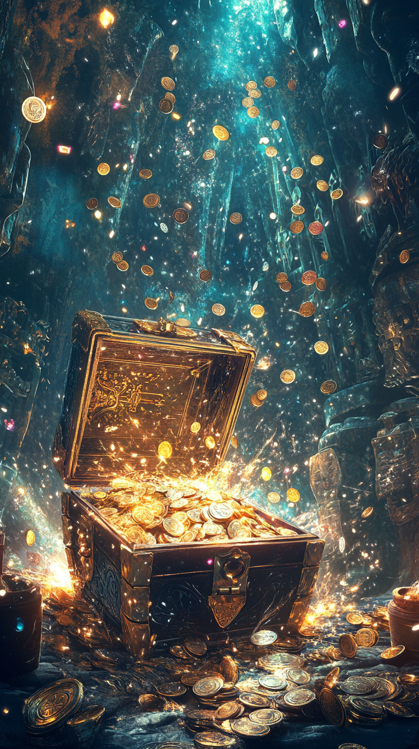 Magical Disney Style Treasure Chest Portrait Scene 