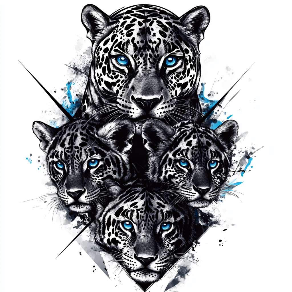 Majestic Jaguars and Playful Cubs Tattoo