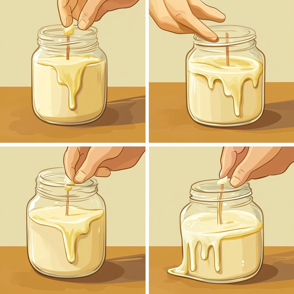 Making a candle in 4 steps cartoon style