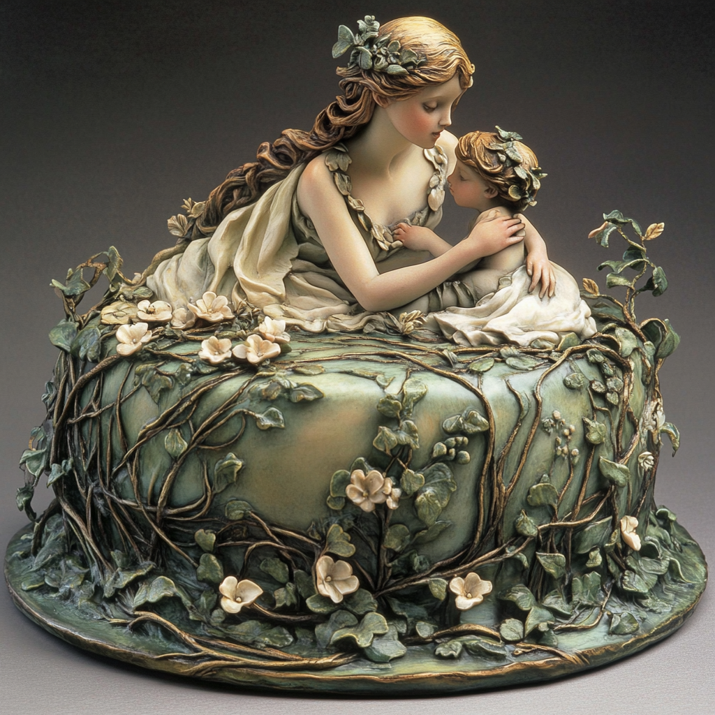 Making cake for stranger in Art Nouveau style.