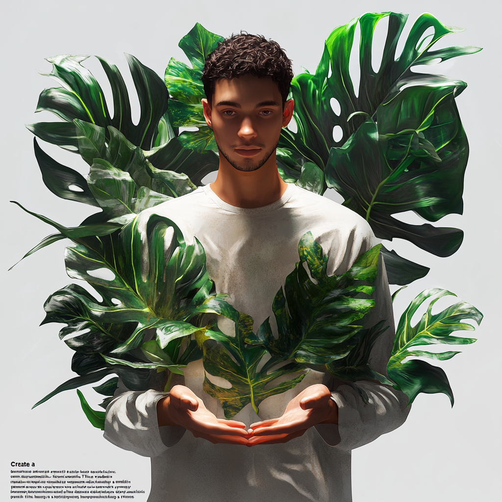 Man with hidden face holding community symbol in hands.