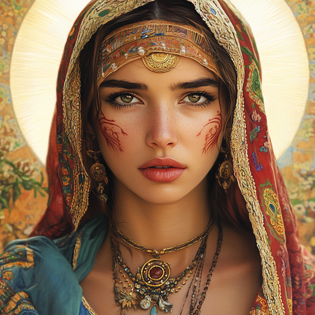 Mary of Nazareth: Sacred Beauty in Tribal Attire