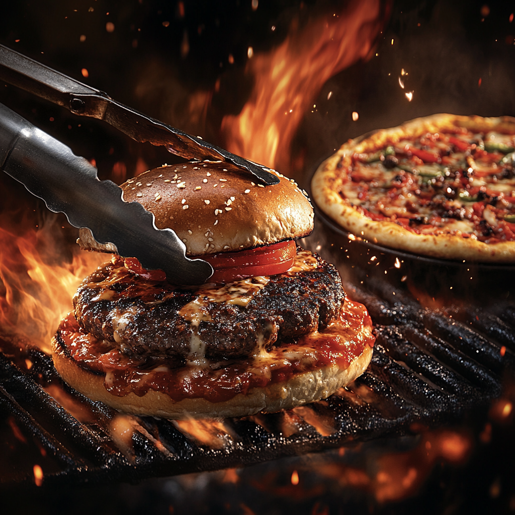 Masterful Grilling: Inferno Burger and Fiery Pizza