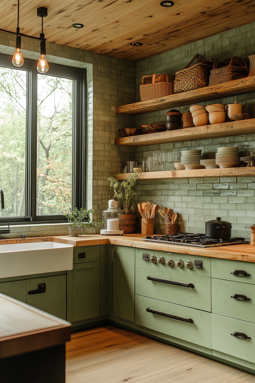 Matcha Inspired Kitchen with Japanese Design Elements 