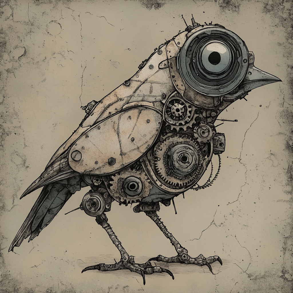 Mechanical Bird with Steampunk Touch in Victorian Era