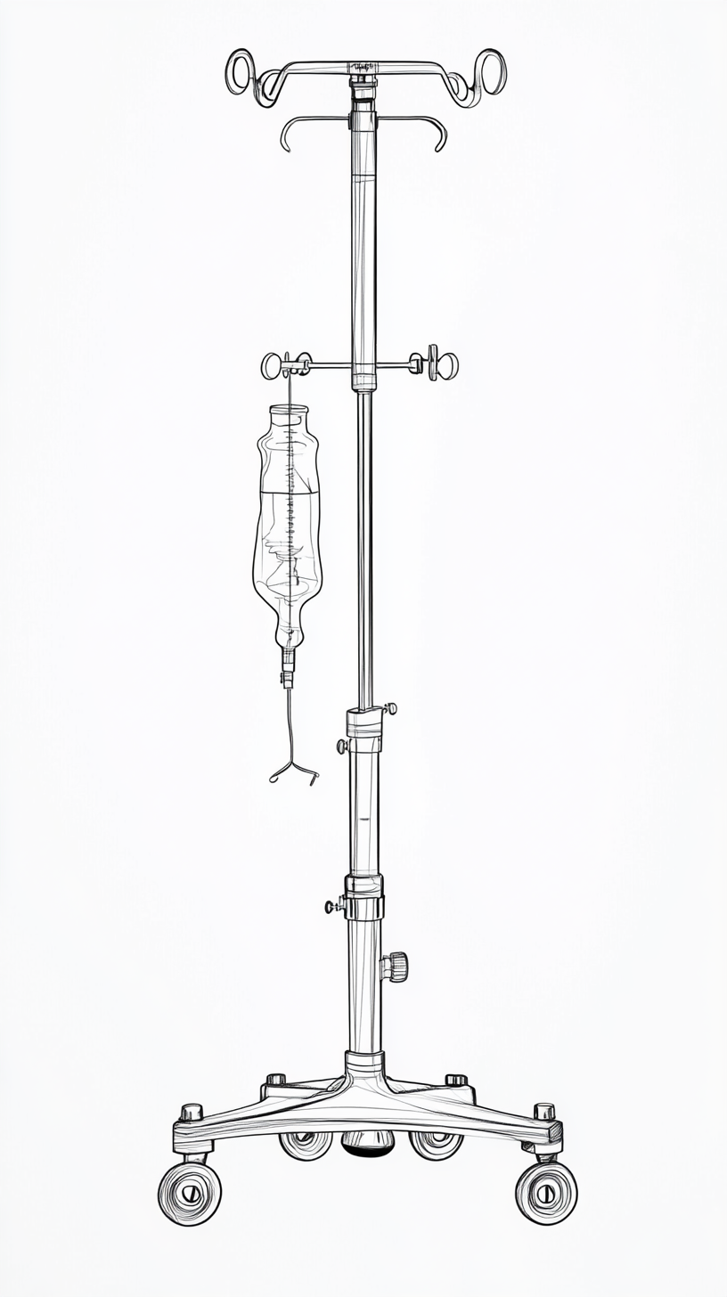 Medical IV Stand Outline Tattoo Design