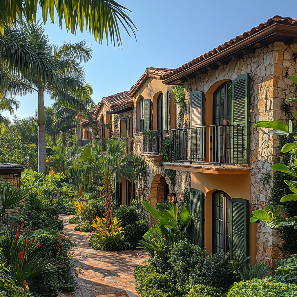 Mediterranean Luxury Townhouse Amidst Lush Tropical Greenery