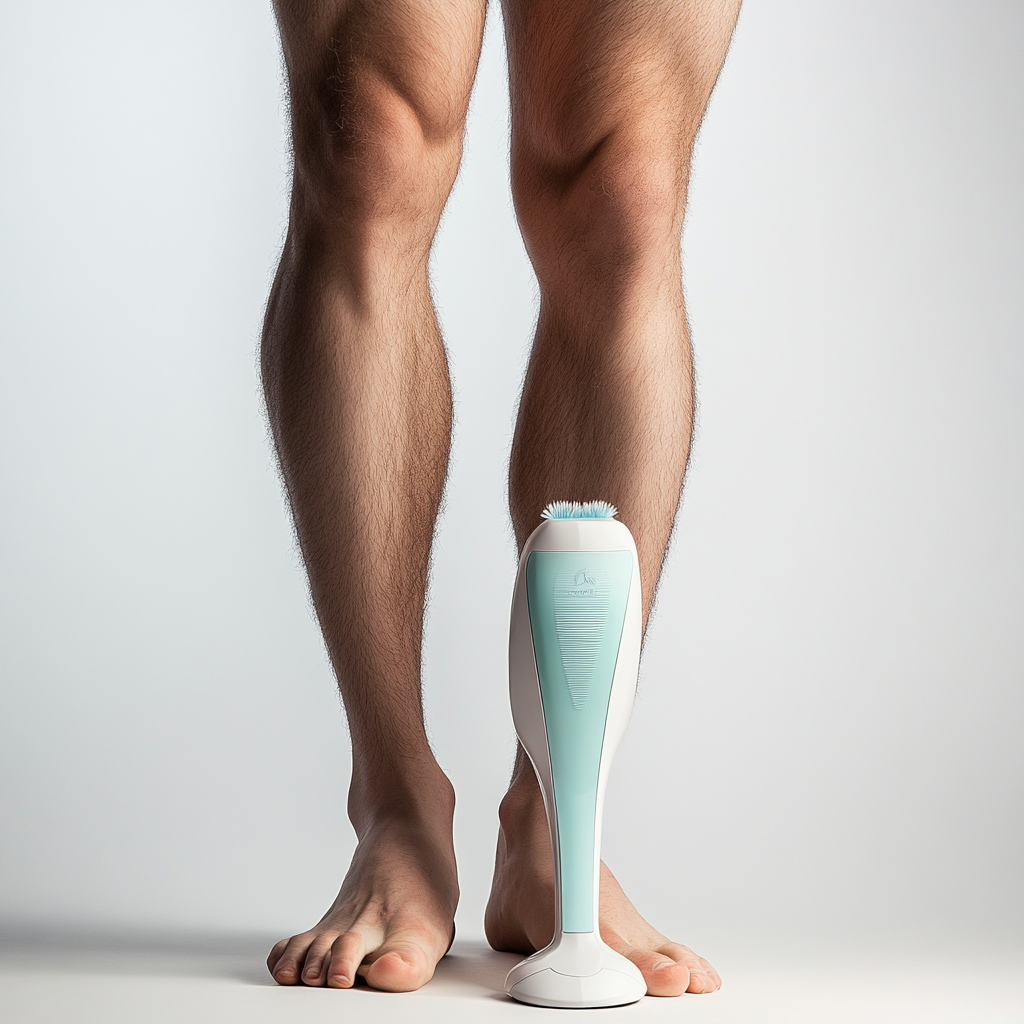 Men remove leg hair with precision, color matching done.