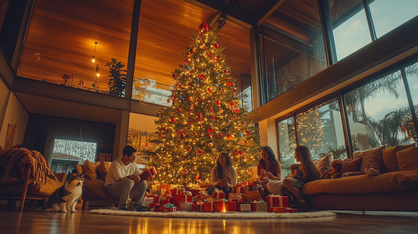 Mexican Family Christmas Celebration with Pets