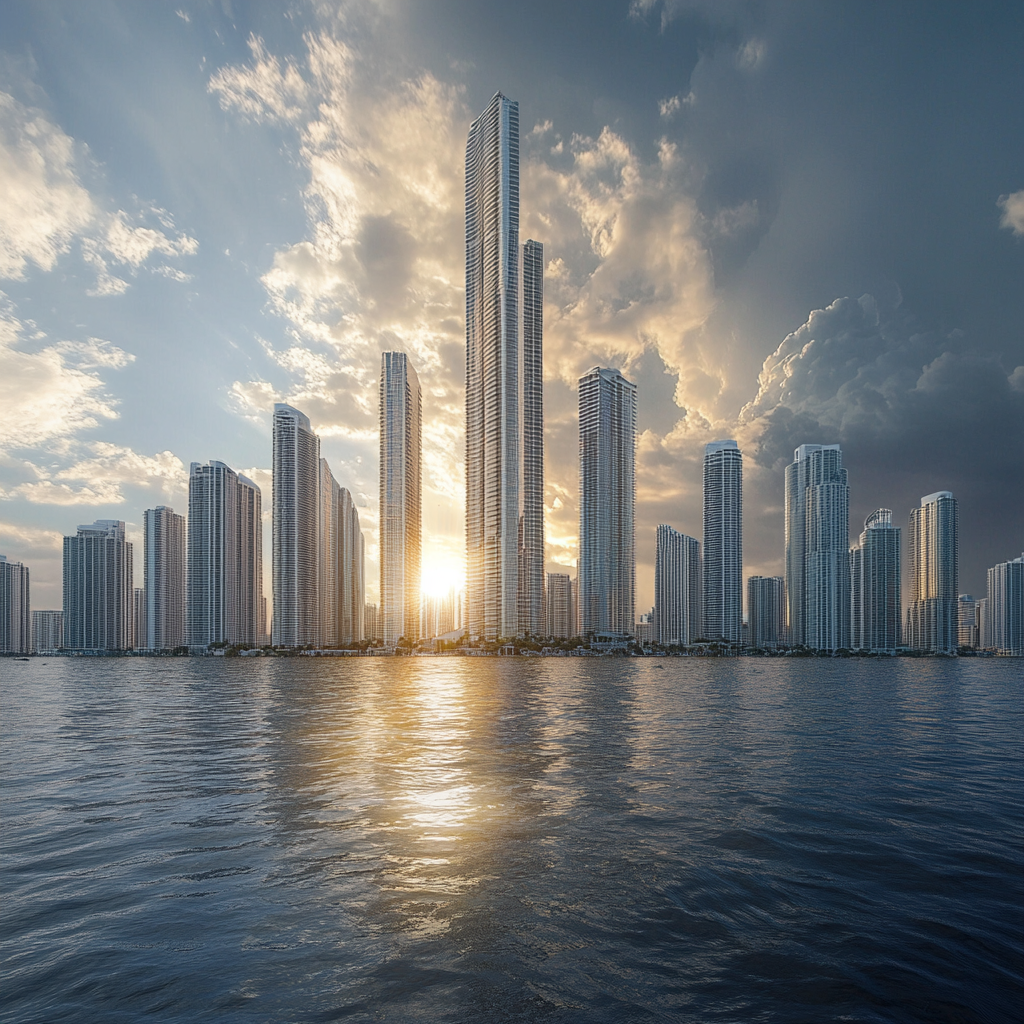 Miami skyline destroyed, only 20 tallest buildings remain.