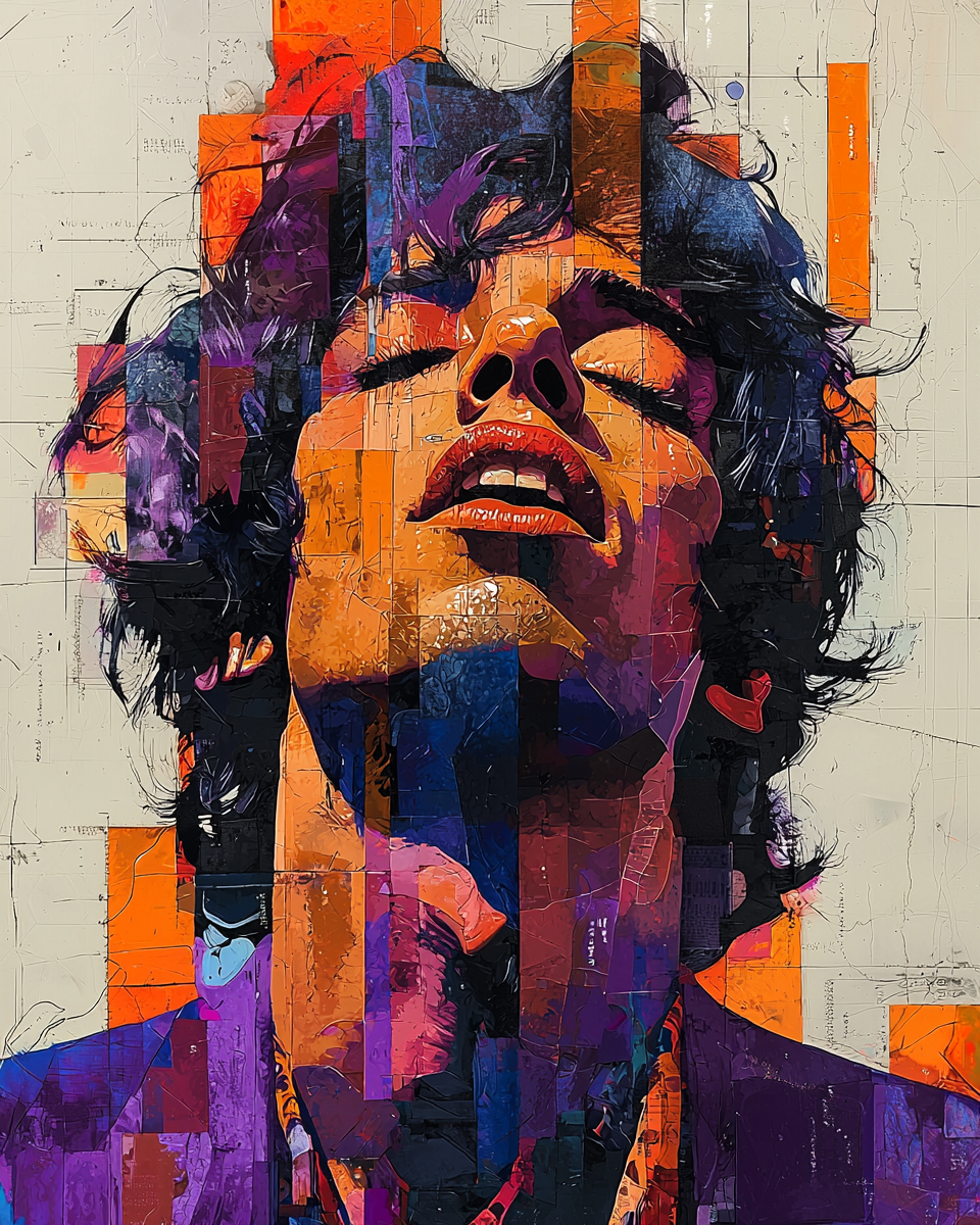 Mick Jagger's Abstract 80s Surreal Art Portrait