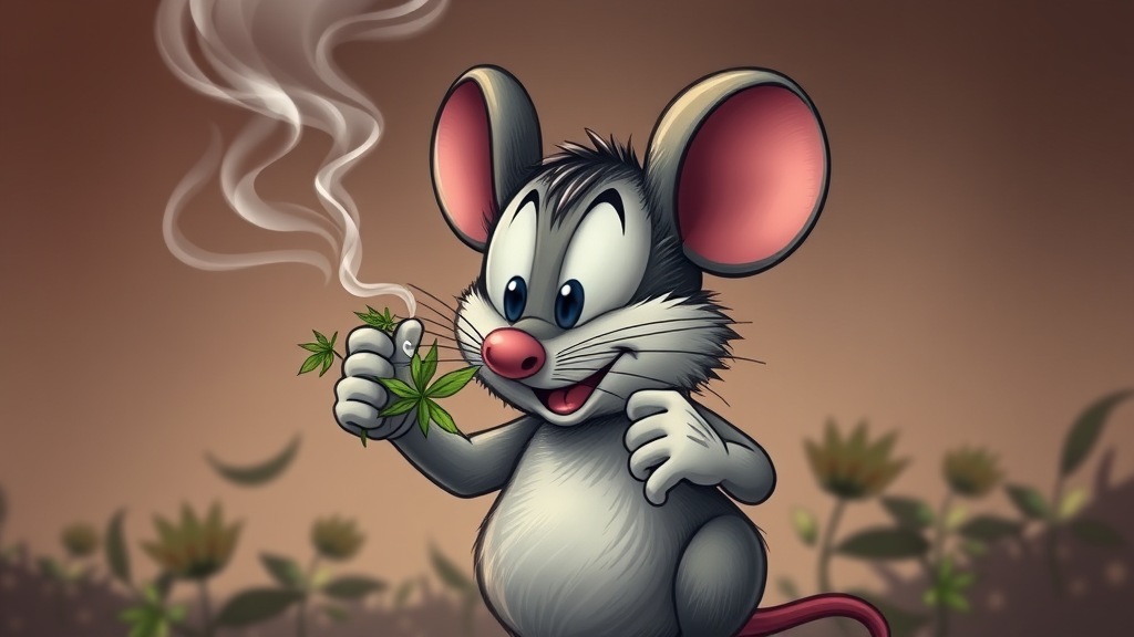 Mickey Mouse Using a Cannabis Pipe